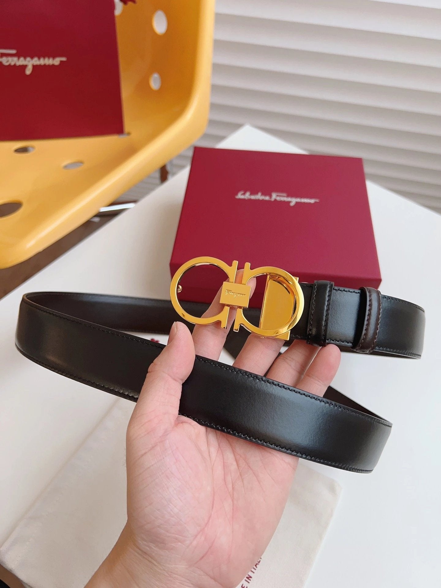 Ferragamo Belt Top version 【Full Package】Belt Width for Men and Women3.5cm with Chip nfc Anti-Counterfeiting Quality Counter Full Set Packaging Italian Double-Sided Cowhide Matching Boutique Brass Buckle Length Can Be Cut by Yourself Counter Belt Fashion