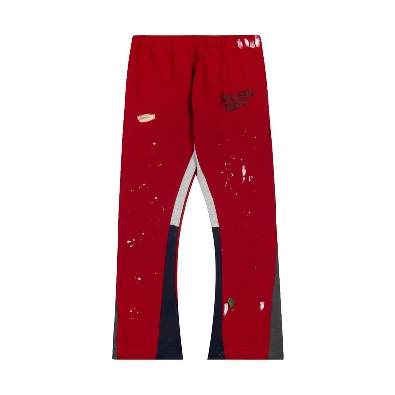 Gallery Dept Sweatpants Classic Hand-Painted Paint-Splashing Style Graffiti Printed Stitching Cotton Sweat Pants Men's Casual Trousers-CY