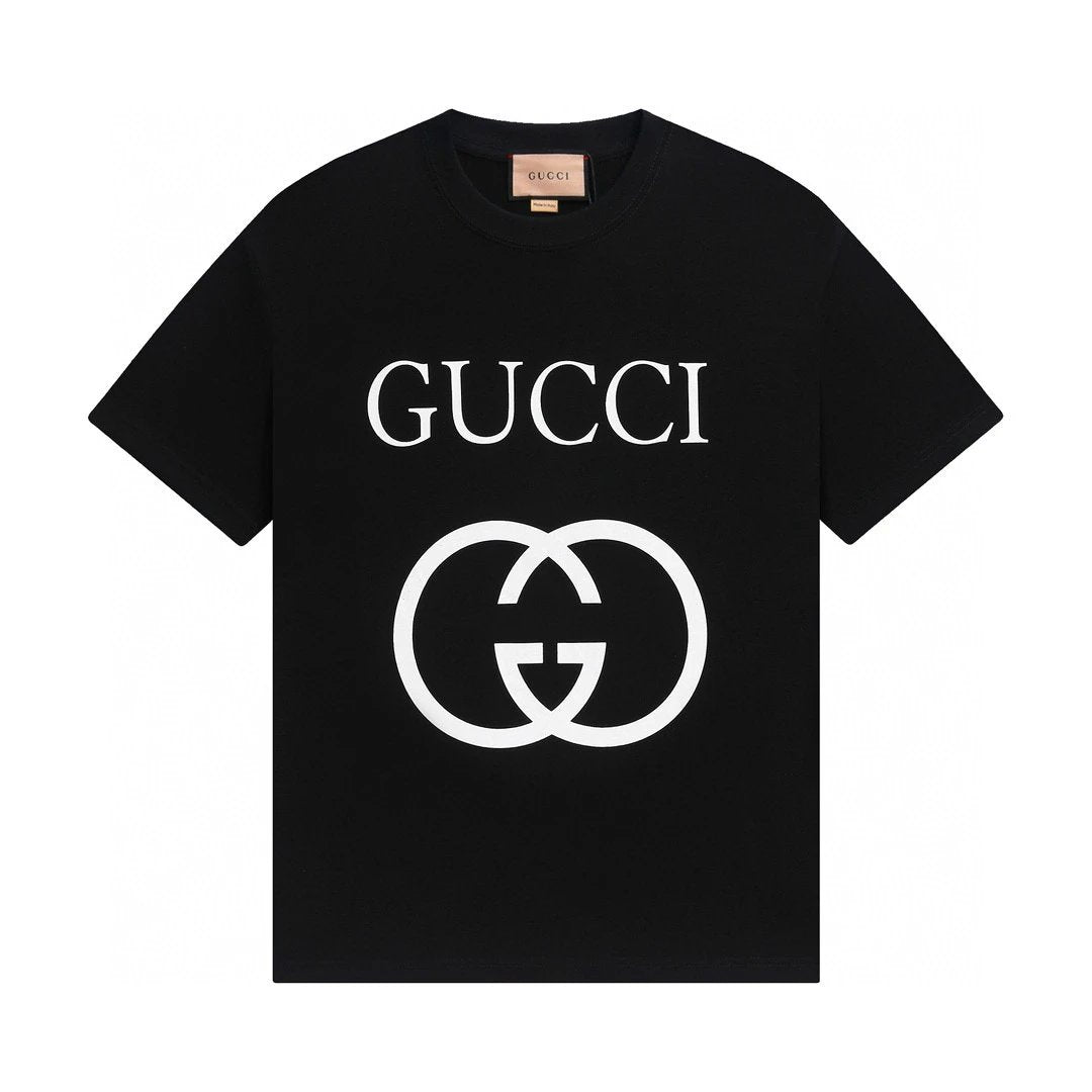 Gucci T-shirt Front Large Brand Logo Print logo round Neck Short Sleeve25ss New pure cotton T Unisex T-Shirt OS Loose Fit Base Shirt Top Half Sleeve T-Shirt