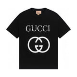 Gucci T-shirt Front Large Brand Logo Print logo round Neck Short Sleeve25ss New pure cotton T Unisex T-Shirt OS Loose Fit Base Shirt Top Half Sleeve T-Shirt