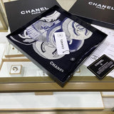 Chanel Scarf New【Badge Print Cashmere90】Double-Sided Same-Color Printed Cashmere Square Scarf Pure Cashmere Baby Feels Comfortable to Fly