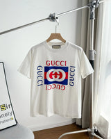 Gucci T-shirt Double-breasted G Letter Pattern Printing logo round Neck Short Sleeve25ss New Pure Cotton Unisex Style T T-shirt OS Loose Fit Base Shirt Top Half Sleeve T-Shirt