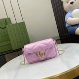 Gucci Women's Bag Top version 【High Version Original Leather】2024Early Spring New marmont Mermaid Laser Magic Color Ma Meng Bao's Home Mermaid Magic Color Pearl Color Love Chain Bag Ma Meng Fang Fat Bag443497