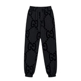 Gucci Sweatpants Full Print logo Ankle-Tied Sweatpants Sports Pants Autumn Men's and Women's Same Long Pants Drawstring Winter Loose plus Size Casual Pants High Waist