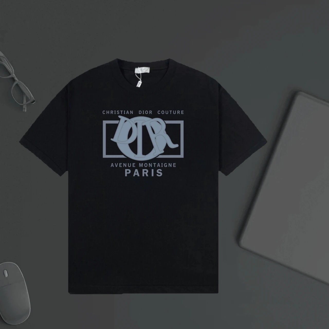 Dior T-shirt Chest Brand Letter Print logo round Neck Short Sleeve25ss New pure cotton T Unisex T-Shirt OS Drop Shoulder Loose Fit Base Shirt Top T-Shirt Short Sleeve
