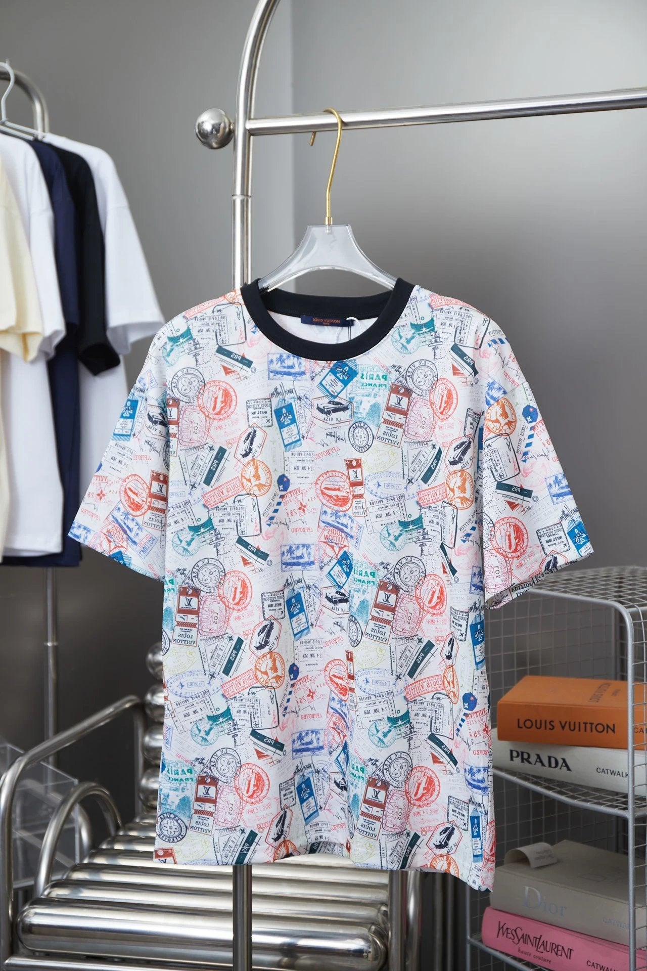 Louis Vuitton LV T-shirt 25SS Early Spring New Full Print flightmode Series Printed Crew Neck Short Sleeve Unisex T T-shirt