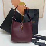 YSL Women's Bag Top version 【Super Original Leather】Park Caiying Same Style New LE5A7hobo Handbag Underarm Bag Handbag Vintage Shoulder Bag for Women Underarm Bag hobo Bag Underarm Bag Women's Bag Bucket Bag23New Autumn and Winter Suede Large Bucket Bag75