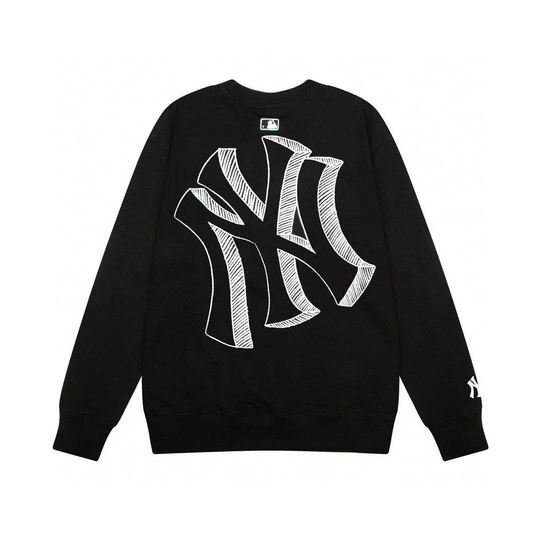 MLB Hoodie Top Version Men and Women Couple round Neck Pullover Long Sleeve Sweater Large Printed Fashion Casual