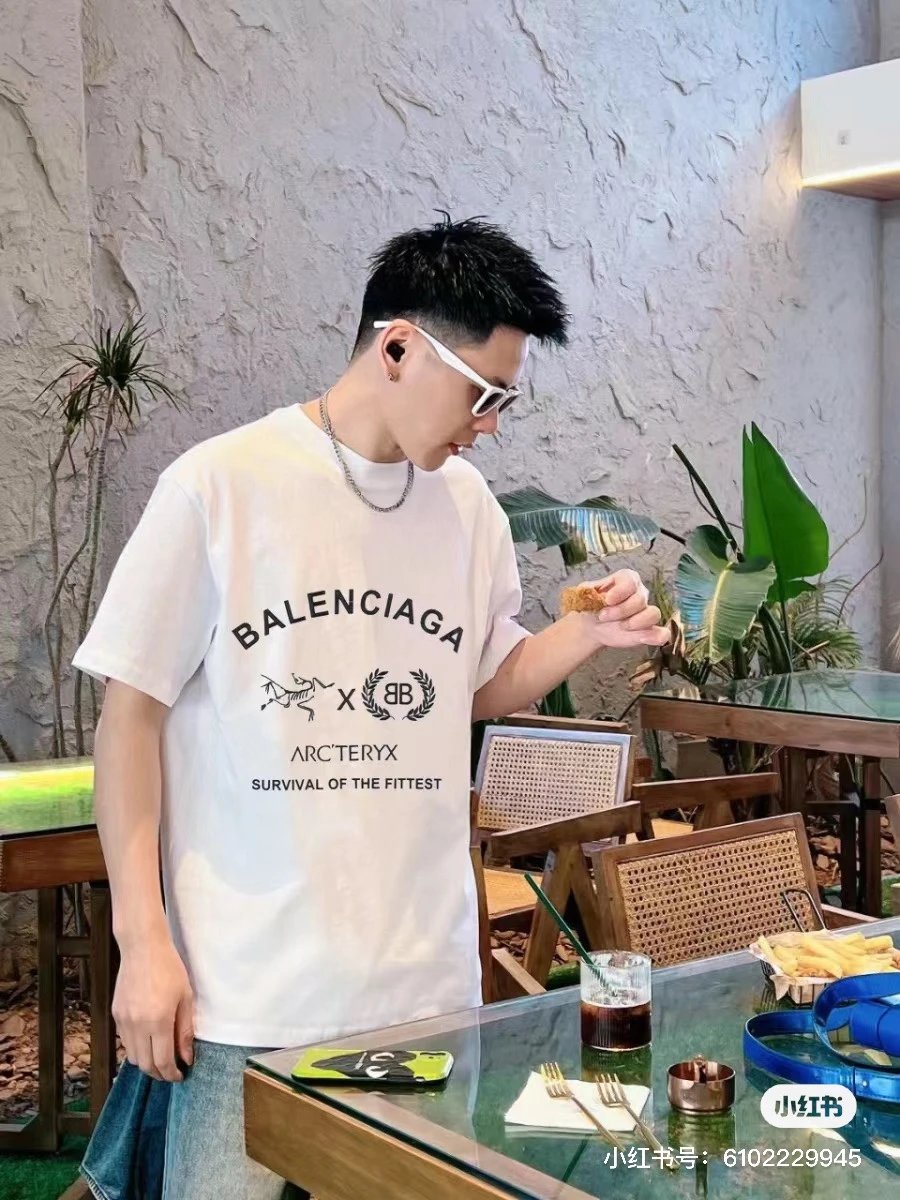 Arc'teryx T-shirt Yellow brand print on the chest logo round Neck Short Sleeve25ss New Pure Cotton Unisex Style T T-shirt OS Loose Fit Base Shirt Top Half Sleeve T-Shirt