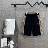 Burberry Shorts Straight Striped Patchwork Red Embroidery logo Five-point Shorts25ss New Drawstring Casual Summer Pants American Style5Two-in-One Casual Sweatpants for Men and Women, Pure Cotton Joggers