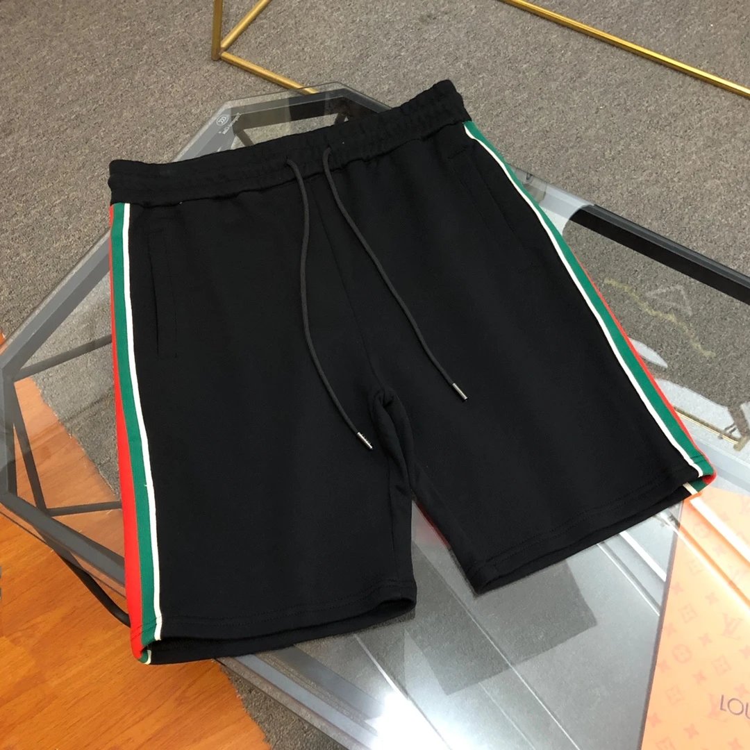 Gucci Shorts Double-sided Webbing logo Five-point Shorts25ss New Drawstring Casual Pants for Men and Women, Summer Style5Two-in-One Casual Sweatpants Pure Cotton Joggers