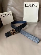 LOEWE Belt Top version Belt Genuine Cattlehide Leather Surface Original Single Original Single Double-Sided First Layer Original Cowhide4.0Men's Leather Belt Man's Belt Men's Belt Business Casual Pants Belt Men's Business Casual Belt Belt Men's High-End B