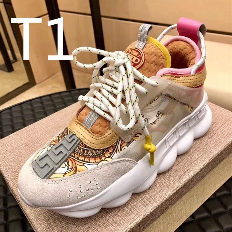 Versace Chain Reaction shoes Vasaki Couple Shoes Dad Shoes Platform Men's Hight Increasing Shoes Trendy All-Match Sports Casual Shoes for Women cf27