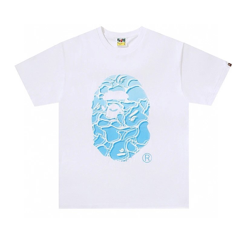 Bape T-shirt Top Version Counter Same Style Cotton Short Sleeve T T-shirt Men's and Women's Loose Summer Base Casual Half Sleeve