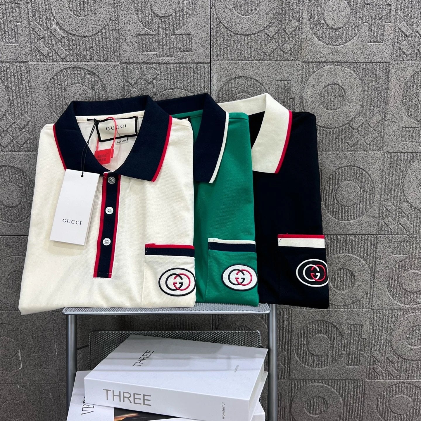 Gucci T-shirt Front Letter Ribbon with Mixed Color Collar logo Embroidery POLO Shirt Lapel Short Sleeve25ss New Unisex Summer Loose Short Sleeve T Business Commuter Short Sleeve Shirt Plus Size T-Shirt