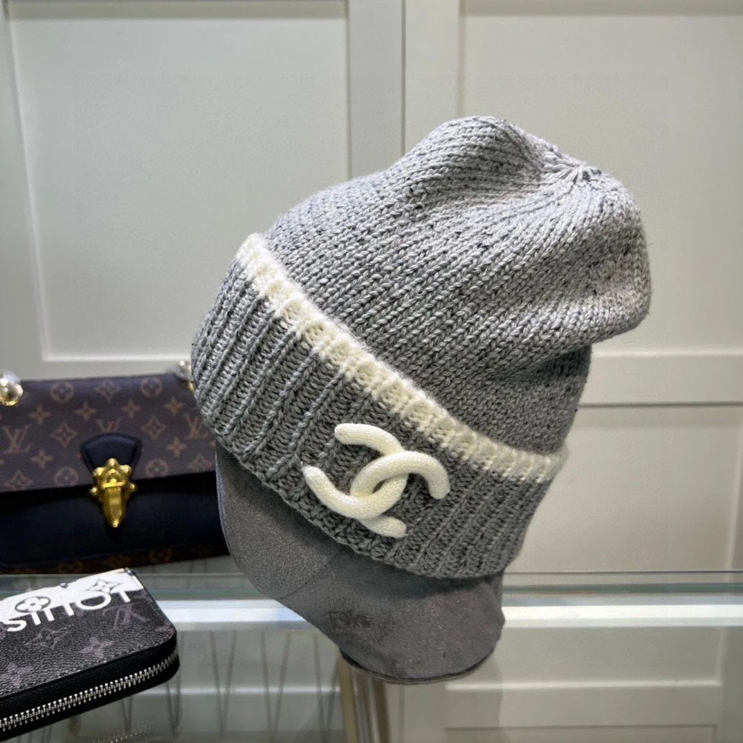 Chanel Hat Casual Knitted Hat High Quality Fashion Fashion Brand Official Website Quality Autumn and Winter Feel Super Soft and Comfortable Knitted Thread Hat，Excellent Elasticity！