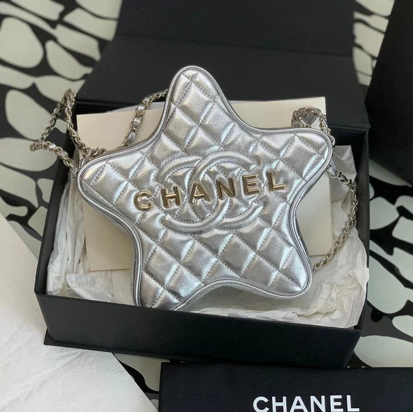 Chanel Women's Bag Top version 【**Original Surrogate Shopping Edition】chane/24C Five-Pointed Star Bag Five-Pointed Star Bag Women's Bag Crossbody Bag Shoulder Bag Chain Bag New New Star Bag VirginieViard Star Bag Middle-Aged Bag AS4579