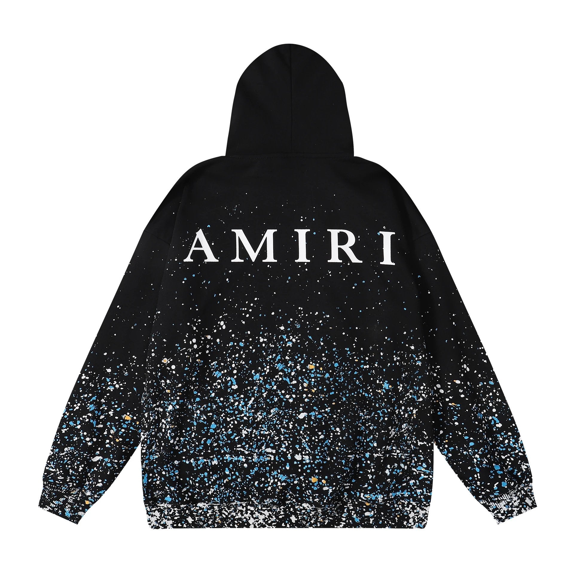 Amiri Hoodie 2024Autumn and Winter New Starry Sky Splash-Ink Flower Printed Hoodie Same Style for Men and Women