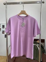 LOEWE T-shirt Chest Bowknot Embroidery logo round Neck Short Sleeve25ss New Pure Cotton Unisex Style T Casual T-Shirt Base Layer Shirt OS Loose Fit Half Sleeve Top Plus Size