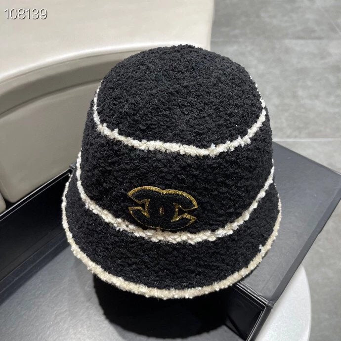 Chanel Hat New Two-Color Knitted Fisherman Hat Women's Autumn and Winter Face Big Suitable Hat Face Small Bucket Hat All-Matching Basin Hat