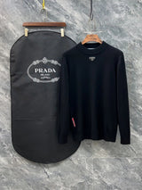 PRADA Sweater Audio-Technica Logo LOGO Three-Dimensional Mock Neck Sweater Long Sleeve Idle Style OS Loose Fit Unisex Knit Top Jacket Versatile Casual Wearable Inside and Outside