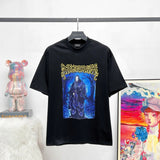 Balenciaga T-shirt 15Limited Edition Portrait Direct Print Design logo round Neck Short Sleeve25ss New Pure Cotton Unisex Style T T-shirt OS Loose Fit Base Shirt Top Half Sleeve T-Shirt