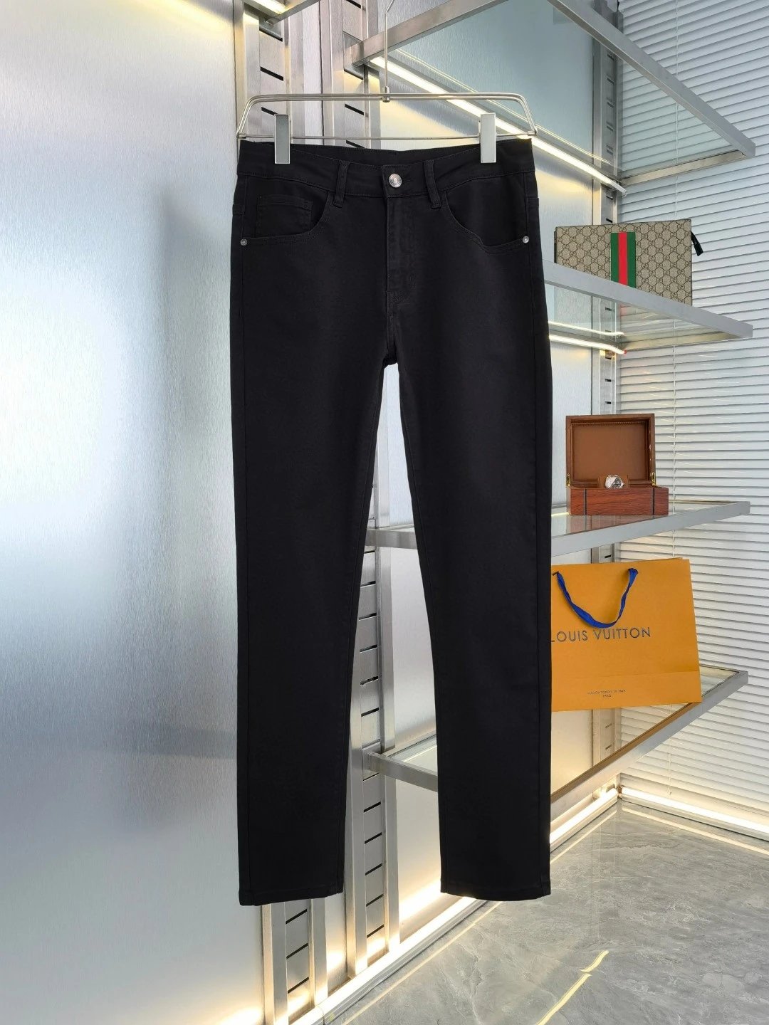 Balenciaga Jeans Double Back Design B Letter Stickers logo25ss Spring Summer New Straight Loose Jeans Unisex Slim Fit Long Pants