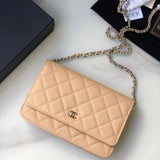 Chanel Women's Bag Top version 【**Original Leather】woc Latest Version Suction Clasp WOC Original Caviar Cowhide Sheepskin Chain Bag Flap Bag Flap Bag Diamond Pattern Bag Fortune Bag WOC Fighter in