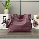 LOEWE Women's Bag Top version 【Top Version Original Leather】New Gilding logoFlamenco Lucky Bag Bag with Long Shoulder Strap Mini Napa Cow Leather Flamenco Clutch Drawstring Bucket Bag Loew New Lucky Bag Tote Bag Shoulder Bag Messenger Bag