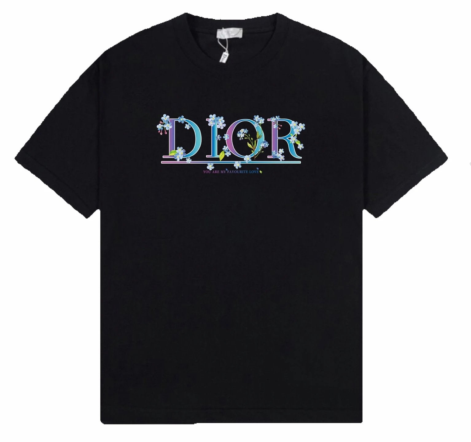 Dior T-shirt Colorful Letter Print on the Chest logo round Neck Short Sleeve25ss New Pure Cotton Unisex Style T Casual T-Shirt Base Layer Shirt OS Loose Fit Half Sleeve Top Plus Size