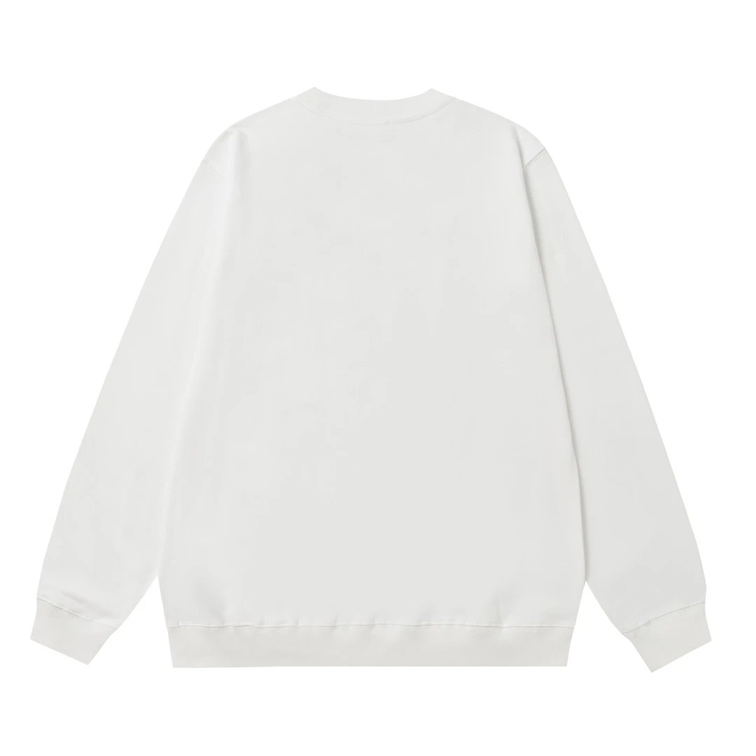 PRADA Hoodie Front chest logo Textured Print Crewneck Sweatshirt Casual Loose Fit Versatile Pure Cotton Terry Pullover Sportswear os Basic Layer T-Shirt for Men and Women Same Style24ss Autumn and Winter New Products