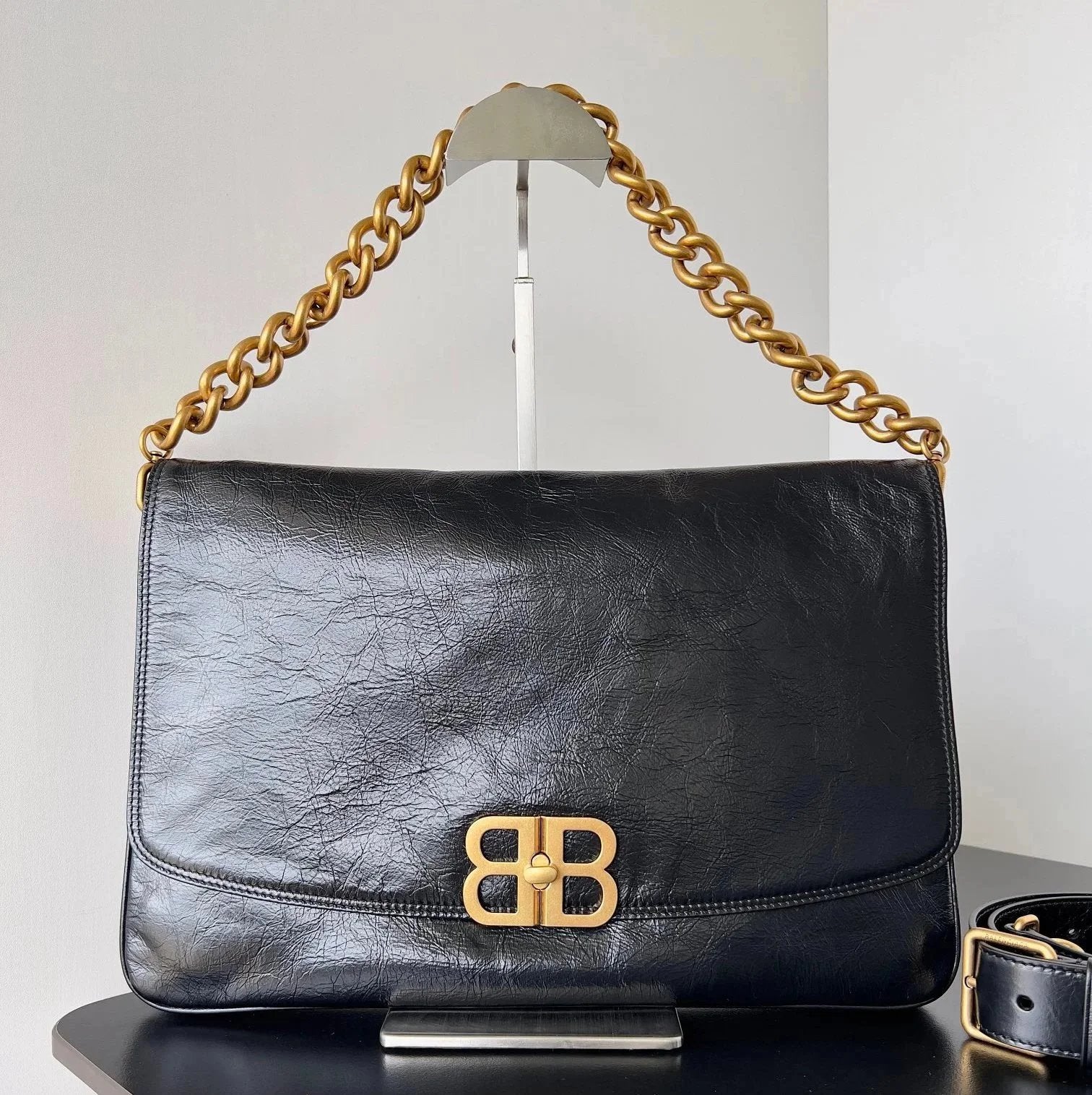 Balenciaga Bag Top version 【Super Original Leather】New23FallBBSoft Series Chain Underarm Bag Large Men's Bag Crossbody Bag Shoulder Bag Messenger Bag New Women's Bag Chain Bag Backpack Underarm Bag