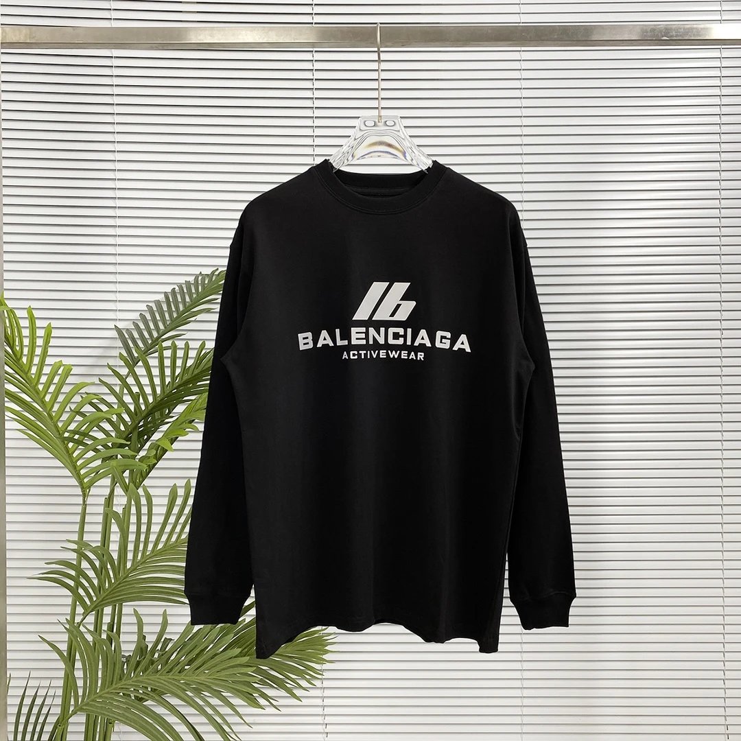 Balenciaga Hoodie Reflective Printing logo Long Sleeve T Sweatshirt Crew Neck Long Sleeve Base Shirt Jacket Top Fashion Unisex Sports Casual Loose Fit Versatile Autumn Winter New Arrival