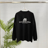 Balenciaga Hoodie Reflective Printing logo Long Sleeve T Sweatshirt Crew Neck Long Sleeve Base Shirt Jacket Top Fashion Unisex Sports Casual Loose Fit Versatile Autumn Winter New Arrival
