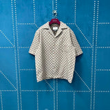 Gucci T-shirt Full Print Double G Small Jacquard logo Shijia Turn-down Collar Short Sleeve Shirt Unisex Versatile Business Casual Slim Fit Jacket