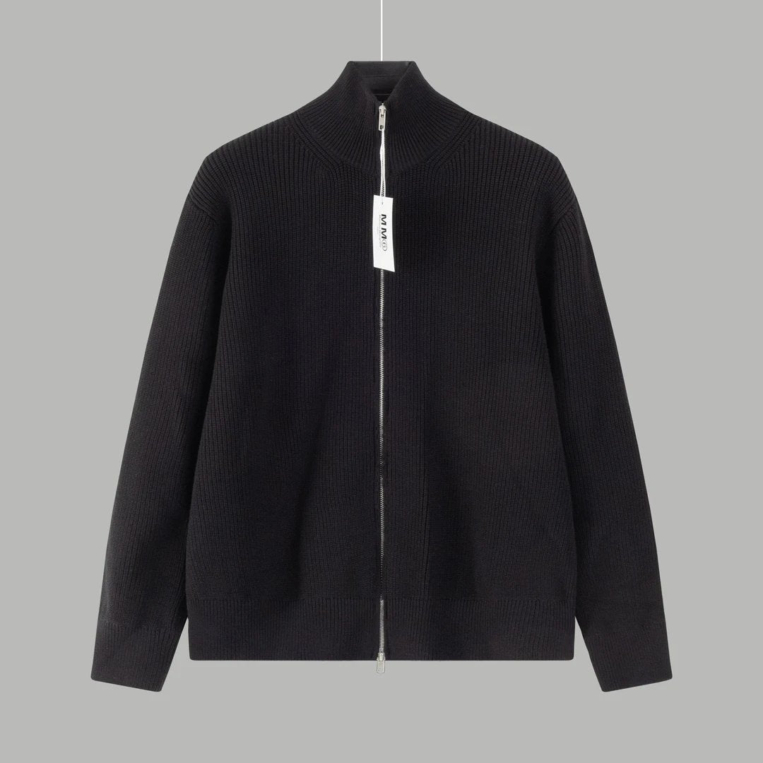Maison Margiela Sweater Zipper Sweater Coat Unisex Outerwear Long Sleeve Soft Lazy Style OS Loose Fit Thickened Jacket for Versatile Casual Wear