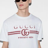 Gucci T-shirt Chest Letter Print logo round Neck Short Sleeve25ss New pure cotton T Unisex T-Shirt OS Loose Fit Base Shirt Top Half Sleeve T-Shirt
