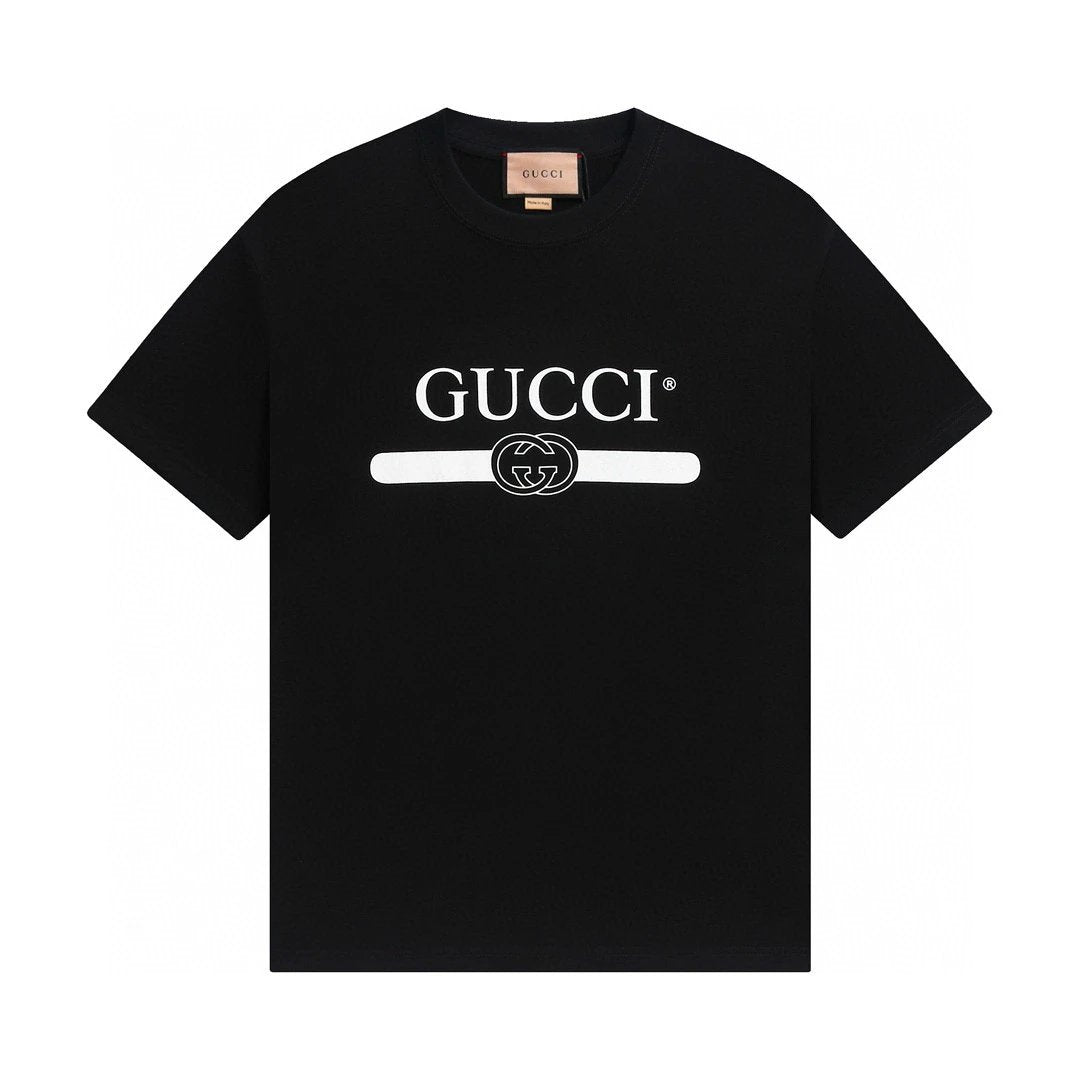 Gucci T-shirt Simple Letter Print on Chest logo round Neck Short Sleeve25ss New Pure Cotton Unisex Style T T-shirt OS Loose Fit Base Shirt Half Sleeve T-Shirt Top Half Sleeve