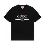 Gucci T-shirt Simple Letter Print on Chest logo round Neck Short Sleeve25ss New Pure Cotton Unisex Style T T-shirt OS Loose Fit Base Shirt Half Sleeve T-Shirt Top Half Sleeve