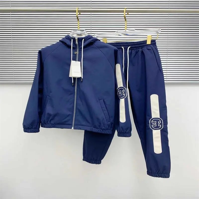 Gucci Sports suit Autumn and Winter New Classic Letter Print Embroidery Casual Fleece-Lined Suit Men's Casual Jacket