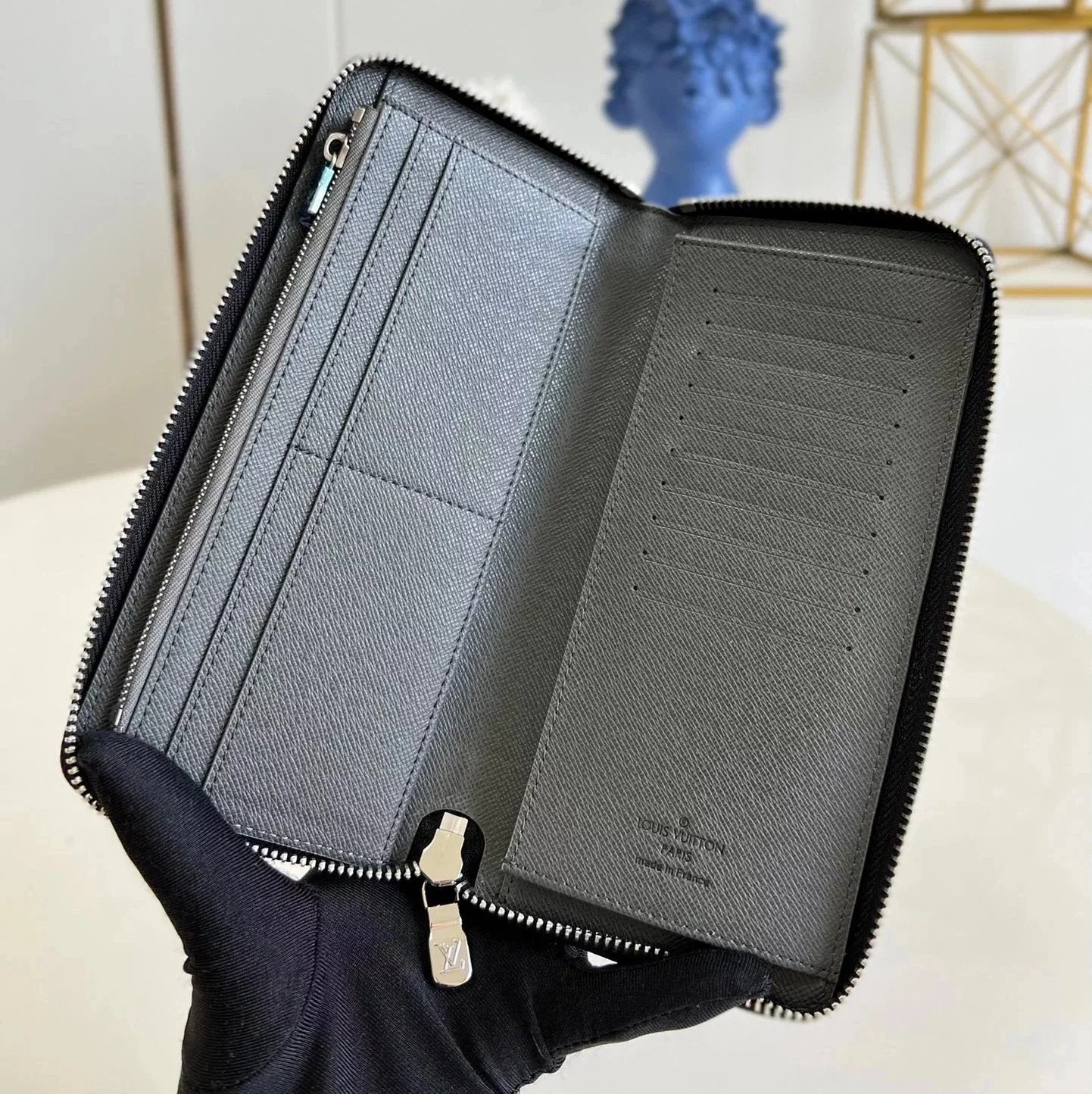 Louis Vuitton LV Wallets/Clutches Top version M30841Gray Book ZippyVertical Wallet【M30842Gray】This Paragraph Brazza The Suit Wallet Men's Wallet Card Holder Short Wallet Wallet Pocket Clip Clutch Mobile Phone Bag Zipper Wallet Handbag