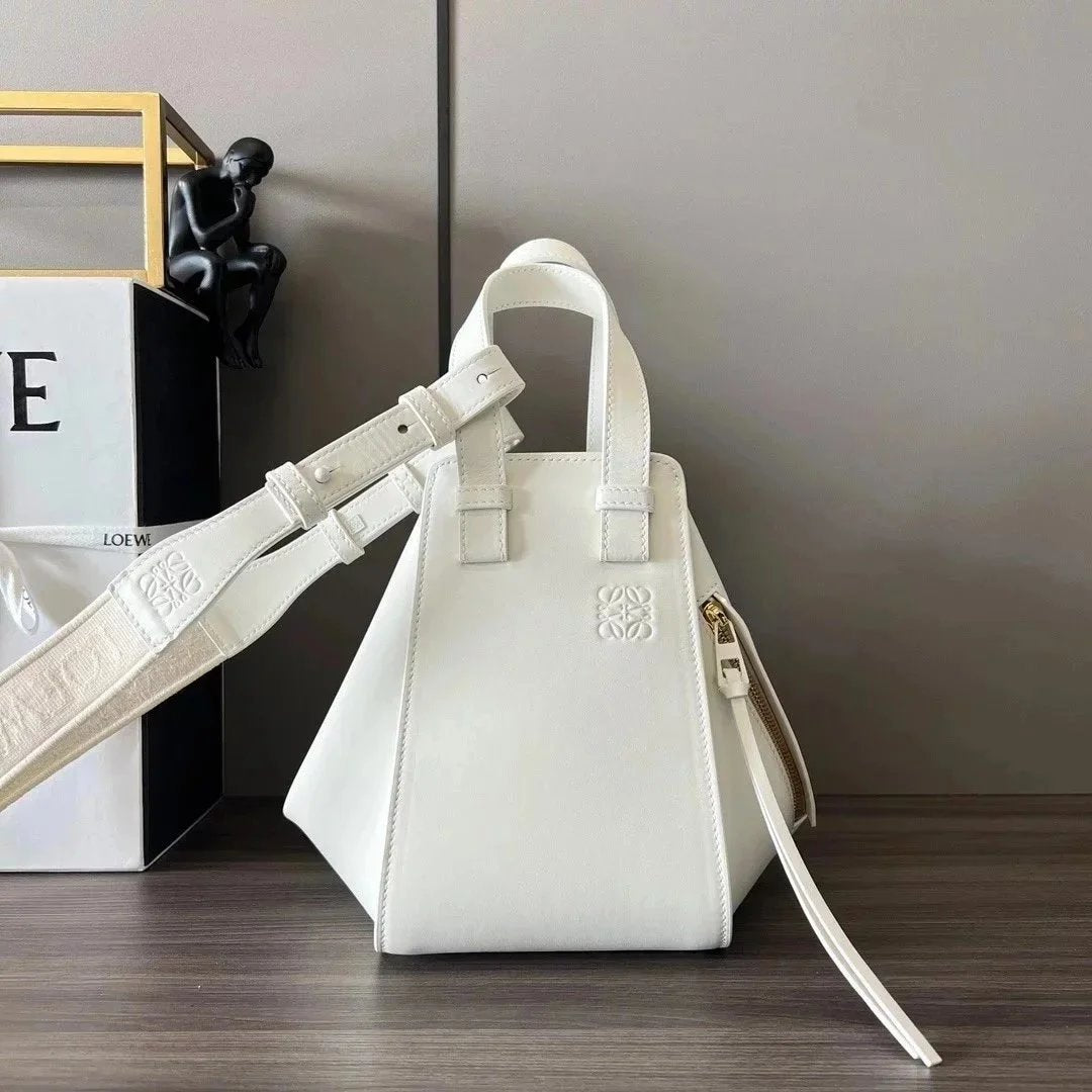 LOEWE Women's Bag Top version 【Super Original Leather】2023Latest Hammock Bag Small Size Satin Cow Leather PuzzleEdge Handbag New Size Hammock Embroidered Wide Shoulder Strap Hammock Bag Small Size24cm Shopping Bag Mummy Bag Vegetable Basket Bag Handbag Me