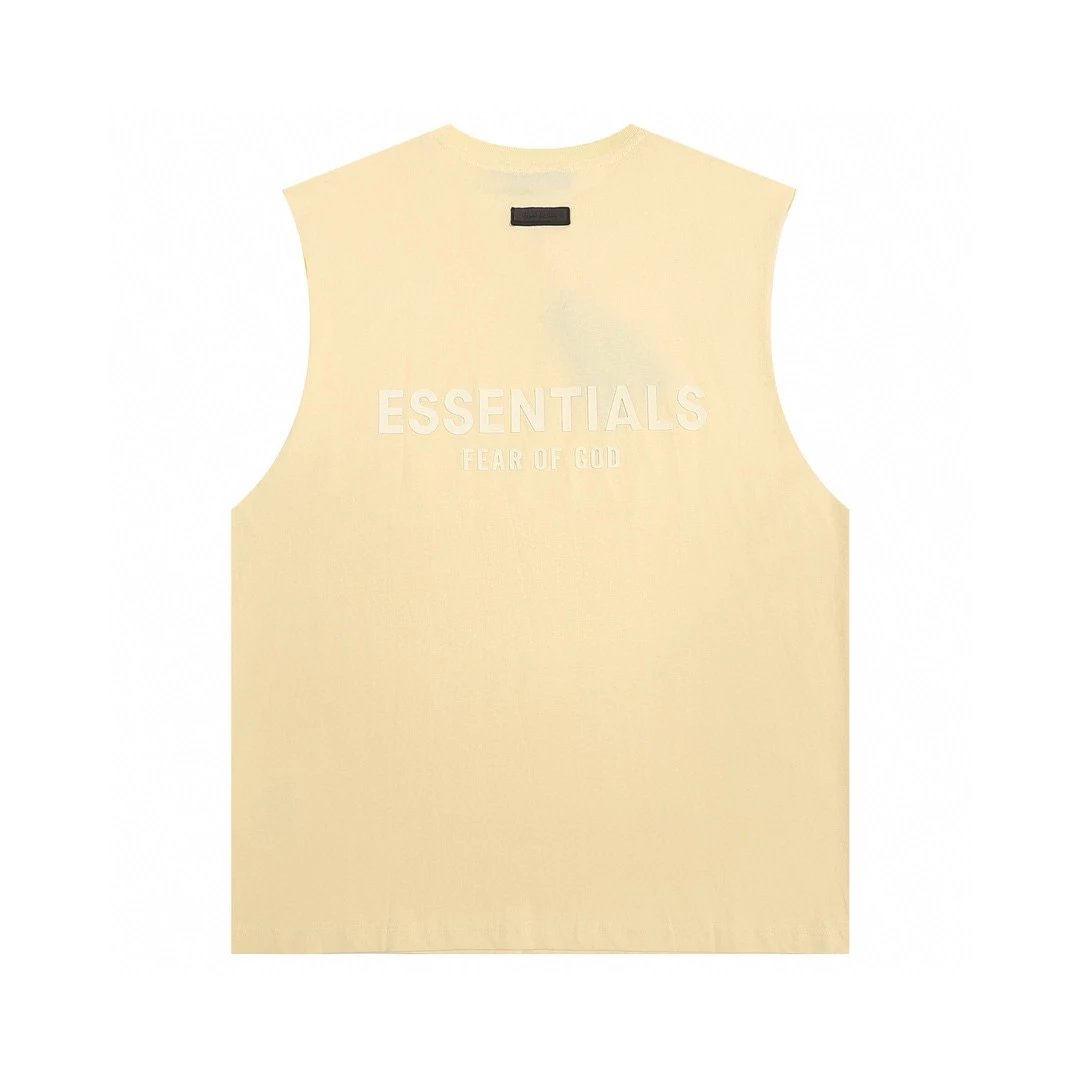 ESSENTIALS T-shirt Top Version American Couple20Double Line Letter Silicone Vest Bottoming Shirt Fashion