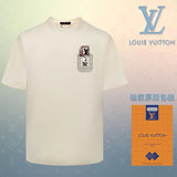 Louis Vuitton LV T-shirt Pocket Characters on the Chest LOGO Printed round Neck Short Sleeve25ss New Pure Cotton Unisex Style T T-shirt OS Loose Fit Base Shirt Short Sleeve Top T-Shirt