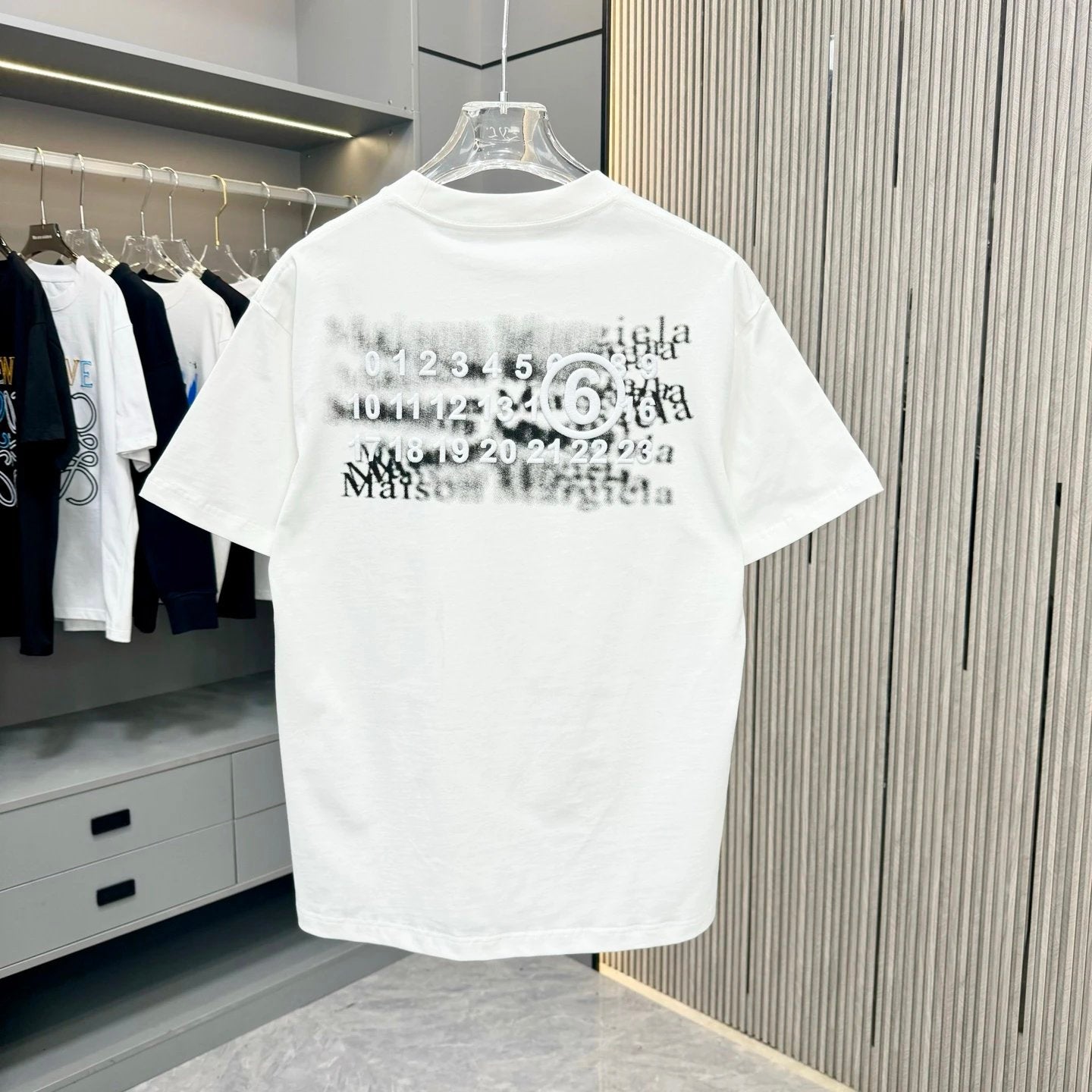 Maison Margiela T-shirt Backside Inkjet Digital Print logo round Neck Short Sleeve25ss New Pure Cotton Unisex Style T Casual T-Shirt Base Layer Shirt OS Loose Fit Half Sleeve Top Plus Size