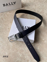 Bally Belt Top version Original Single Belt Counter New Men's Double-Sided Casual Business Belt Wide3.4cm Double-Sided Head Layer Cowhide Belt First Layer Cow Leather Belt Men and Women Business Casual Belt Belt Men's Leather Belt