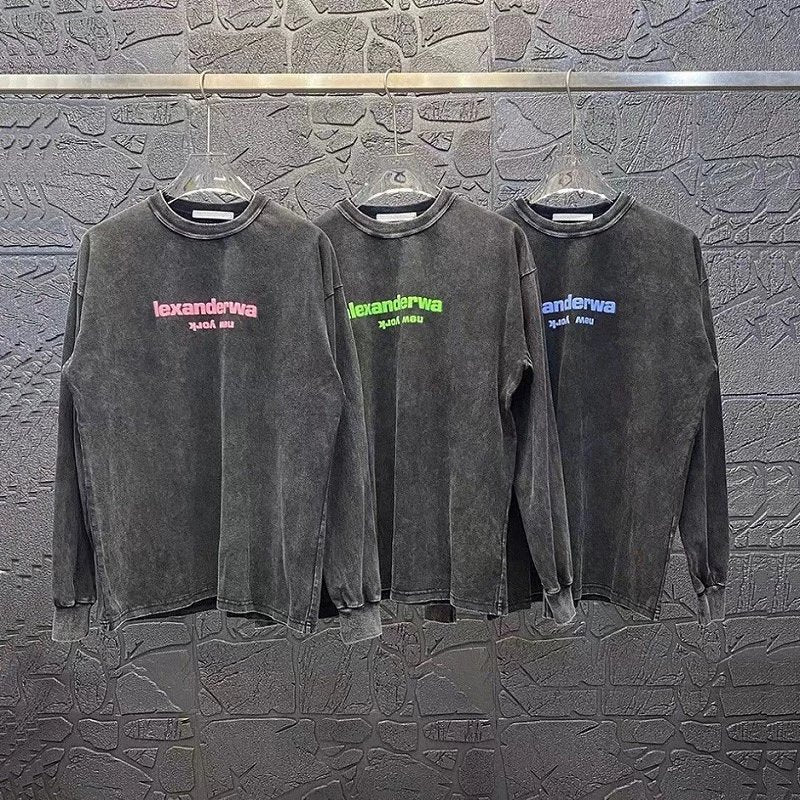 Alexander Wang Hoodie Top Version New Foam Letters logo Casual Sweatshirt Men's Coat for Women