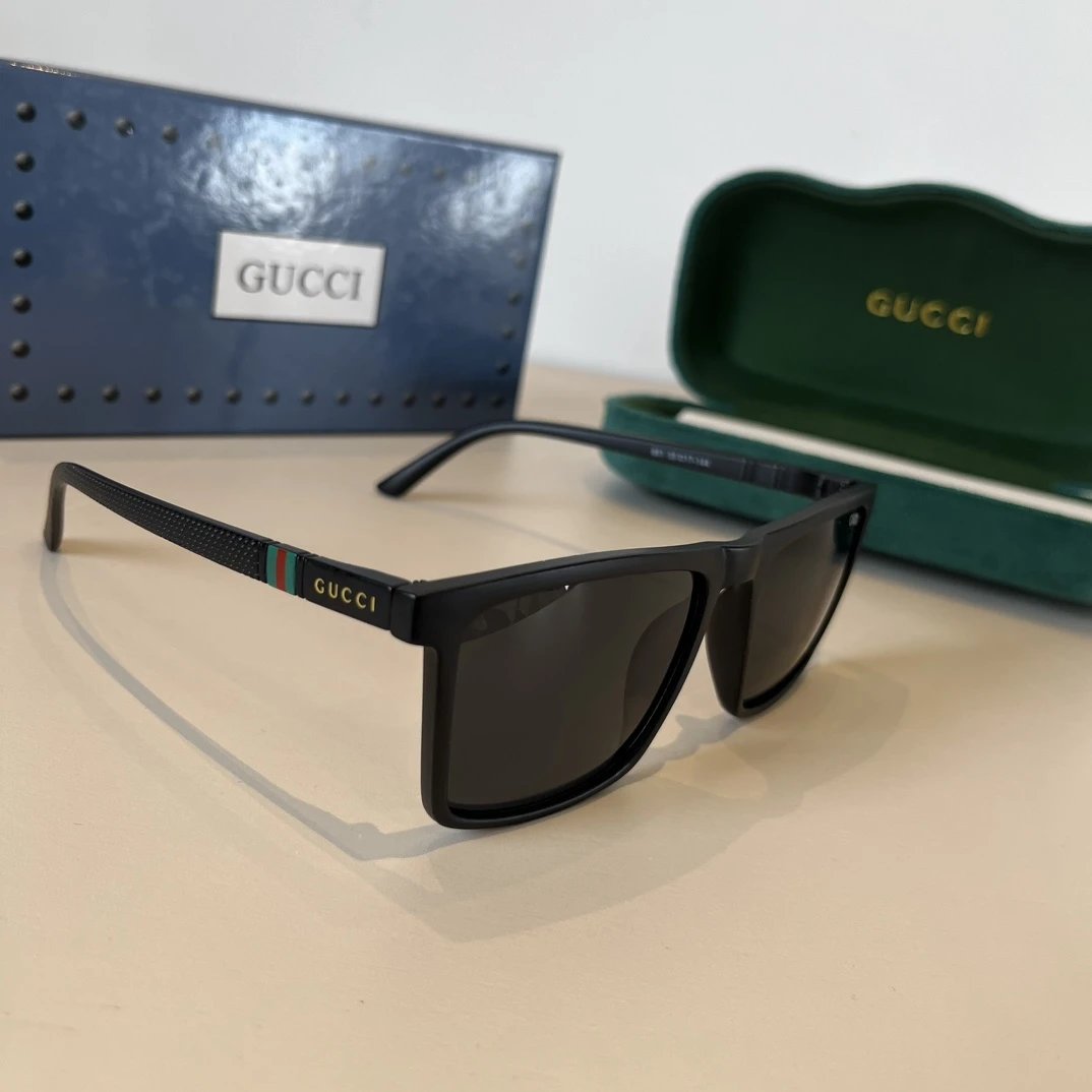 Gucci Sunglasses Square Frame Sunglasses Slimming Non-Prescription Driving Beach Fishing Unisex Couple Style UV Protection25ss New Sports Casual Versatile