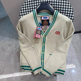 Gucci Sweater Pineapple Rose Knitted Cardigan Coat Men and Women Same Style Top Long Sleeve Soft Glutinous Idle Style OS Loose Fit Thickened Versatile Casual Wear for Both Inner and Outer Layering