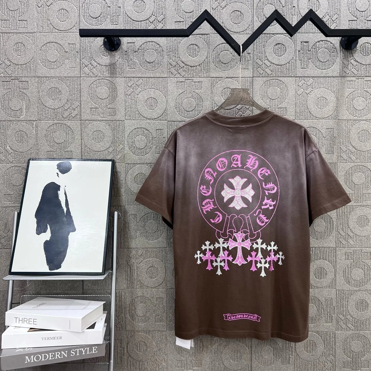 Chrome Hearts T-shirt Backside Gold Stamped Sanskrit Letters logo round Neck Short Sleeve25ss New Pure Cotton Unisex Style T T-shirt OS Loose Fit Base Shirt Half Sleeve T-Shirt Top Half Sleeve